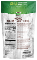 NOW Flax Seed Meal Golden, Organic - 22 oz.
