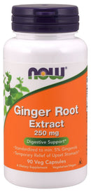 NOW Ginger Root Extract, 250 mg - 90 veg capsules