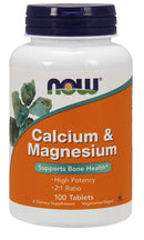 NOW Calcium & Magnesium, 100 tablets