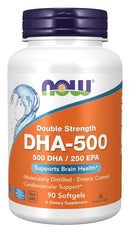 NOW DHA-500 Double Strength, Molecularly Distilled - 90 softgels