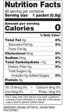 SweetLeaf Monk Fruit Sweetener Packets Organic 80 packets 